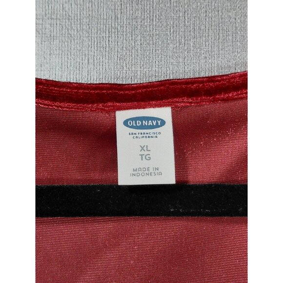 Old Navy Short Sleeve Velvet Fit & Flare Midi Dress XL Wine Red Holiday - Picture 3 of 13